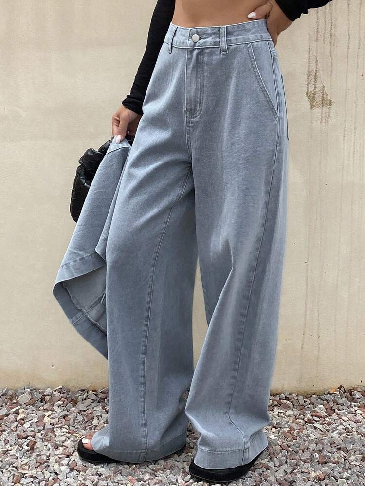 Women's Casual Washed Denim Skirt & Pants 2-Piece Set Fall/Winter