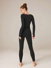 GLOWMODE FeatherFit™ Square-Neck Long Sleeve Tee - Black - View 8