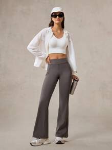 OutZeal Tummy Control Cool Touch Sunproof Flared Pants Daily Casual Yoga - Grey - View 5