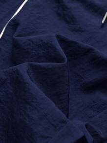 Sport MetroGents 男士运动休闲皇家蓝七分裤，裤脚拉链设计，饰有精致条纹，宽松舒适，适合健身穿着。 - 寶藍色 - 查看 4