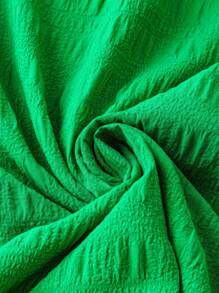 SHEIN Clasi Plus Size Solid Color Ruffle Edge Dress - Green - View 4