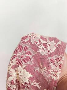 Amplova 深 V 领露背系带吊带背心和迷你裙蕾丝两件套 - 紅色 - 查看 13