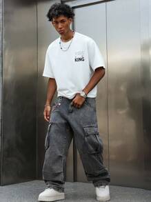 PAVTROS Herren Sommer Slogan Muster Rundhals Locker Lässig T-Shirt "Jesus ist König" Shirt, Jesus Grafik T-Shirt, Christliche Grafik T-Shirts für Herren, Jesus Shirt, Jesus König Shirt, Streetwear, Freundesgeschenke, Grafik T-Shirts