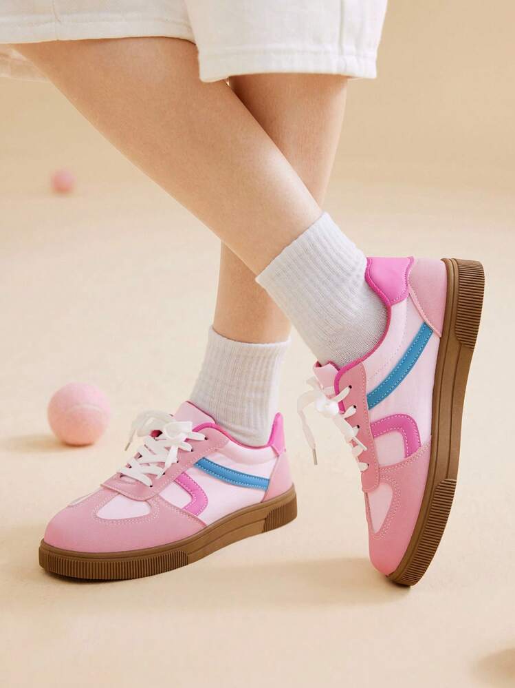 CUCCOO EASI 女士时尚百搭圆头平底休闲运动鞋 - 粉色 - 查看 4