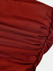 SHEIN Tween Girl Minimalist Ruched Elastic Fitted Camisole Fall Winter