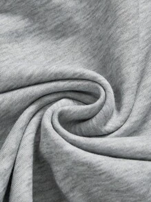 SHEIN 孕妇休闲可爱卡通图案拉链细节运动衫，适合日常穿着 - 灰色 - 查看 12