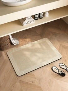 SHEIN 1件装简约印花浴室防滑垫，硅藻土吸水地毯，底部防滑，适用于浴室、卧室、厨房、餐厅等入口处，美观的家居装饰，秋冬季装饰，圣诞节装饰