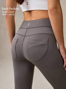 OutZeal Tummy Control Cool Touch Sunproof Flared Pants Daily Casual Yoga - Grey - View 3