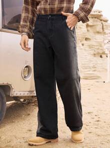 Manfinity Homme 男士休闲水洗渐变直筒牛仔裤