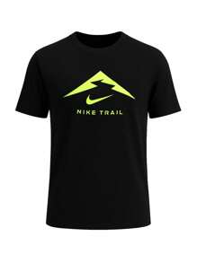 Nike Dri-Fit 越野跑 - 男款圆领短袖休闲T恤 - 黑色 - 查看 1