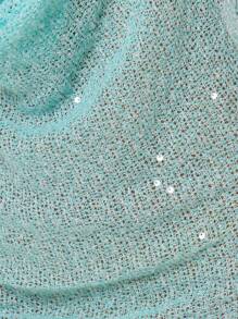 MUSERA 高领超低胸无袖修身迷你连衣裙，适合伊比沙岛度假夏季海滩穿着 - 藍色 - 查看 6