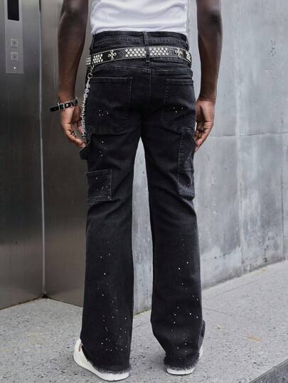 Street Life Men's Straight Loose Casual Jeans With Pockets