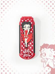 Betty Boop | ROMWE 客製化角色圖案梳子，便攜式氣墊髮刷，2合1折疊梳子與鏡子，返校配件 - 彩色 - 查看 3