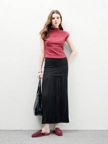CUCCOO BIZCHIC Sepatu Flat Slip-On Beludru Burgundy, Sepatu Mule Kasual Nyaman Cocok Untuk Bepergian, Aktivitas Luar Ruangan, Belanja, Kerja, Pemakaian Sehari-hari, Serbaguna Sebagai Sepatu Musim Semi Natal - Burgundy - View 10