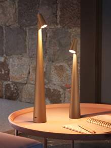 Teckwe Luminária de mesa LED portátil moderna, luz de leitura de cabeceira com toque regulável, luminária de mesa de cabeceira minimalista, adequada para decoração de quarto, estilo nórdico, marrom - Castanho - Ver 4