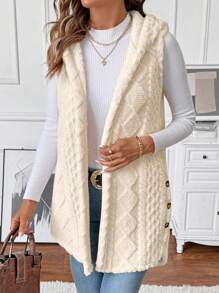 EMERY ROSE Damen Lässig modische vielseitige warme ärmelloser Kapuzenjacke