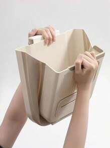 SHEIN 1件装折叠家用垃圾桶厨柜门式垃圾桶家庭厨房垃圾分类浴室卫生间收纳纸篓 - 彩色 - 查看 3