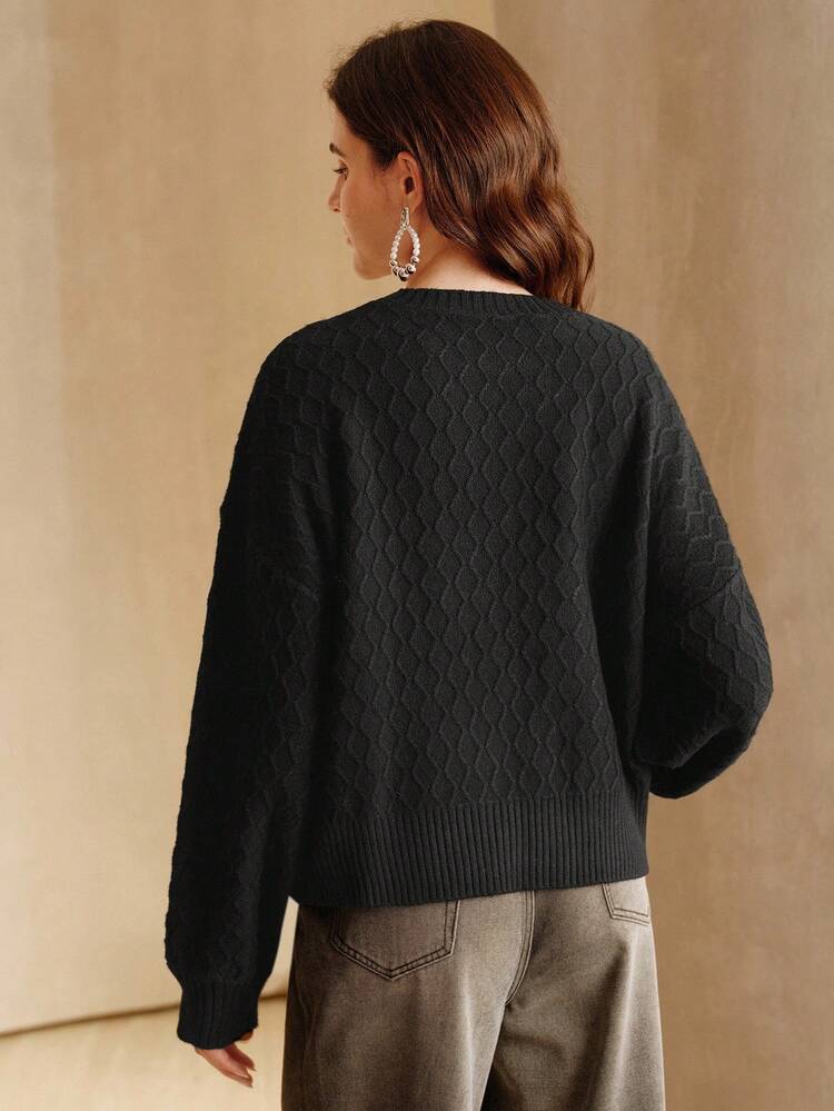 Women's Knitted Embroidered Palm Tree Sweater Top