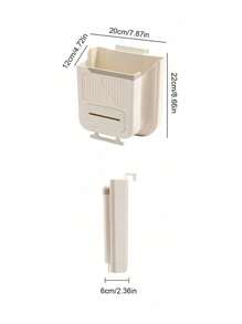 SHEIN 1件装折叠家用垃圾桶厨柜门式垃圾桶家庭厨房垃圾分类浴室卫生间收纳纸篓 - 彩色 - 查看 8