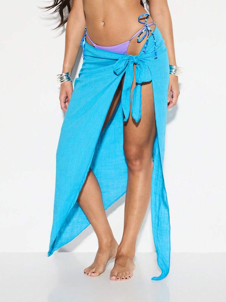 KIZN Maxi Length Sarong Cover Up With Side Tie