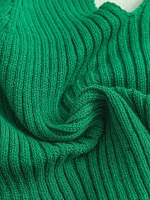 EMERY ROSE Plus Size Women's Solid Color V-Neck Hollow-Out Casual Knitted Vest - Green - View 4