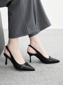 CUCCOO BIZCHIC 女士尖头高跟鞋，黑色性感细高跟正式派对礼服鞋 - 黑色 - 查看 5