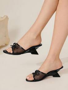 CUCCOO CHICEST Women's Bow Decor Fashion Casual Slip-On Sandals