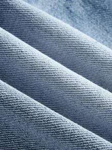 SHEIN Unity 女士休闲水洗牛仔短裤，夏季 - 淺色水洗藍 - 查看 6