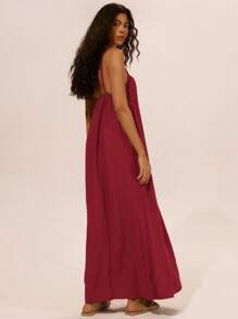 Musera Resort 亚麻吊带宽松咕噜长裙春夏伊比沙岛装扮，假日，可爱，浪漫，节日，度假沙滩装，海滩秋冬圣诞节