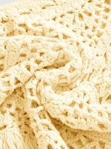 ROMWE Women's Fairycore Handmade Tassel Vacation Style Skirt - Yellow - View 4