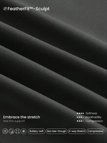 GLOWMODE 24 英寸 FeatherFit™-Sculpt 紧身防滑贴身收腹紧身裤带侧袋中等强度健身慢跑健身房训练