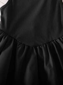 SHEIN Babygirl 可爱粉色针织无袖连体衣（夏季） - 黑色 - 查看 8