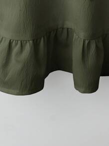 Rusticease 加大码亚麻乡村风两件套女士白衬衫和裤子，简约时尚女装春季服装女装夏季服装女装夏季服装 - 軍綠色 - 查看 6