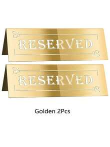 1pc/2Pcs/5Pcs/12Pcs/26Pcs Reserved Table Signs, Acrylic Guest Reservation Table Tents Sign, Waterproof Gold Double-Sided Reserved Seat Signs, Reserve Signs For Wedding Birthday Party Restaurants Meeting Best Gifts,Wedding Decor,Home Decor ,Room Decor Party Favors Bride Graduation Birthday Decorations Party Decorations Bachelorette Back To School Christmas Decorations Living Room Decor Halloween Decor