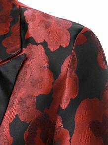 Manfinity AFTRDRK Men's All-Over Print Long Sleeve Suit Jacket, Fashionable & Elegant Performance Blazer, Old Money Style - Red - View 6