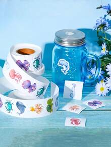 SHEIN 500 tờ/cuộn Nhãn dán động vật Phần thưởng cho giáo viên Chủ đề không gian Động vật dễ thương Quà tặng tiệc Vật dụng khuyến khích lớp học Nhãn dán trang trí vui nhộn Gói lớn Nhãn dính nhiều màu Giải thưởng cho học sinh Nghệ thuật sáng tạo Thủ công DIY - Nhiều màu - Xem 3