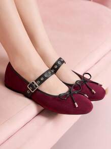 CUCCOO DOLLMOD Women's Fashion Burgundy Flat Loafers - Burgundy - View 3