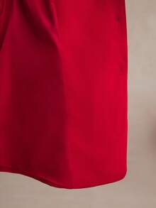 SHEIN PETITE CURVE Traje de chaleco y pantalones de unicolor elegante para talla grande en otoño/invierno - Rojo - Ver 8