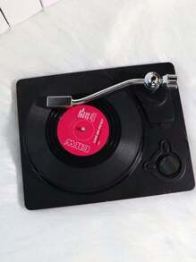 SHEIN 6 buc suporturi de pahare pentru discuri de vinil, pernă antiderapantă rezistentă la căldură, model vintage clasic retro american rock cu muzică CD, pernă izolatoare, decor pentru casă/