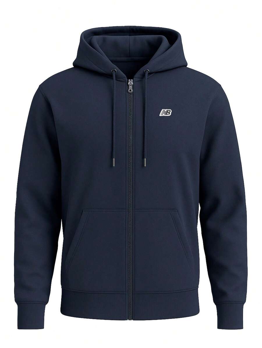 New Balance NB Small Logo Zip Hoodie - ECLIPSE - 黑色 - 查看 1