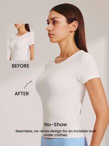 LUVLETTE Dream Curve Air 无线无缝透气透明 T 恤低胸隐形内衣白色透气粘性基本款 SizeFreedom 文胸也适合少女和儿童 - 白色 - 查看 7