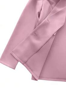 SHEIN Clasi 素色單釦西裝外套和褲子 - 粉色 - 查看 7