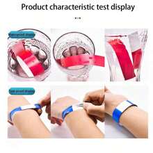 100pcs/Pack Disposable Waterproof Tear-Proof Identification Wristband, Guest Wristband For Events, Festivals, Exhibits, Concerts - Made Of Synthetic Paper, One-Time Use Wristbands,Christmas - Multicolor - View 4