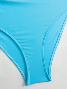 Swim Lushoire Plus Size Women V-Neck Bowknot One-Piece Jumpsuit, Sexy For Beach, Spa, Resort For Summer Beach Vacation