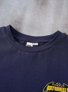 Batwheels X SHEIN 青少年男孩休闲汽车印花圆领短袖T恤，夏季