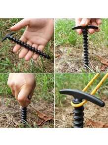 2/4/5/6/8/10PCS 连接螺丝桩，适用于露营和徒步旅行 - 耐日晒和腐蚀，易于使用的登山钉，符合人体工程学的手柄，非常适合徒步旅行、天篷和户外帐篷，户外支架固定