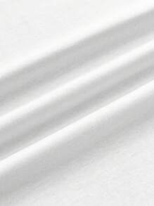 复古拼接狗狗图案印花T恤，女士休闲圆领短袖简约上衣，适合日常穿着