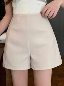 DAZY Women's Solid Color Straight Leg Shorts, Autumn - Apricot - View 9