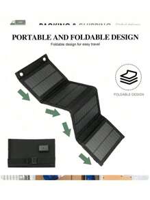 SHEIN Smaraad Renewable 30W Foldable Solar Panel, Portable Solar Generator Outdoor Camping RV Charger For Mobile Phones, Tablets, Lighting, Fans