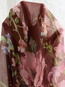 Chiquease Vestido elegante de manga larga con cuello de botón, cintura recogida, tela de gasa arrugada, mangas holgadas y diseño transparente para mujeres - Multicolor - Ver 6
